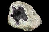 Purple Amethyst Geode With Calcite Crystal - Uruguay #83741-3